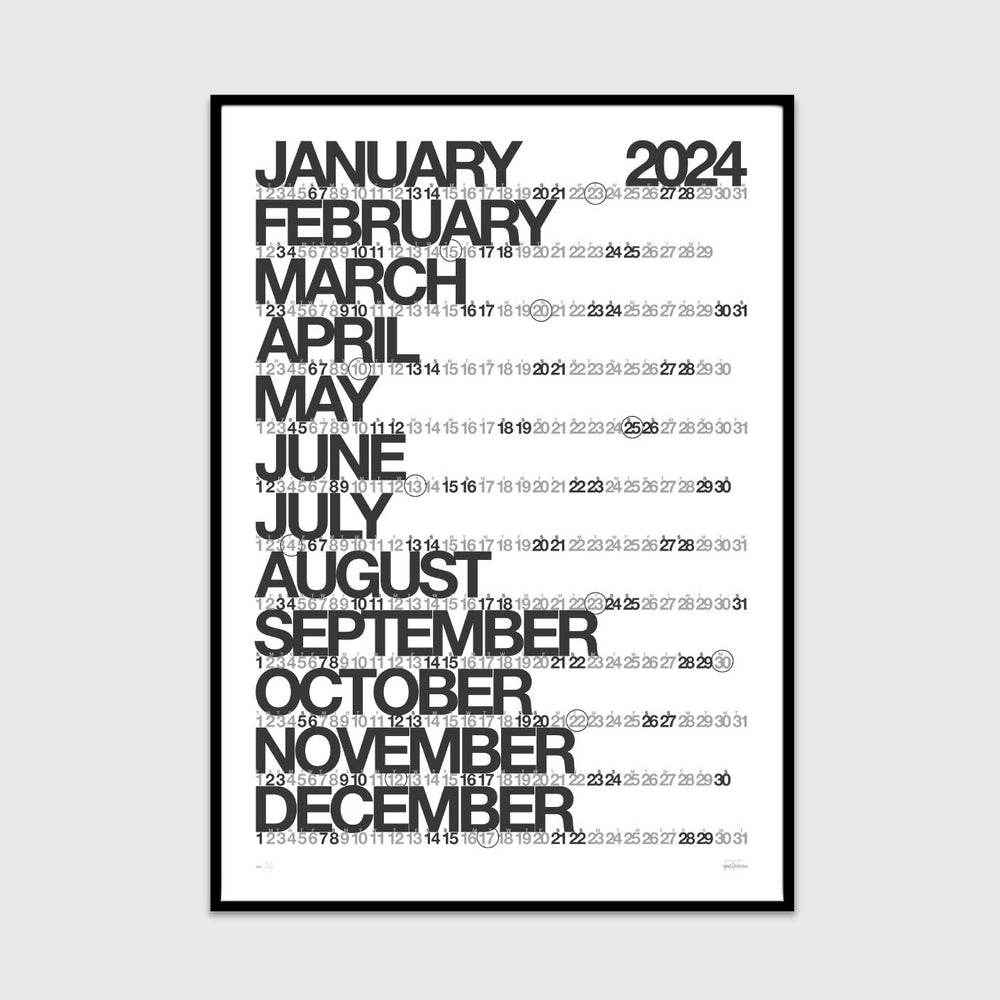 2024 calendar (bnw edition)