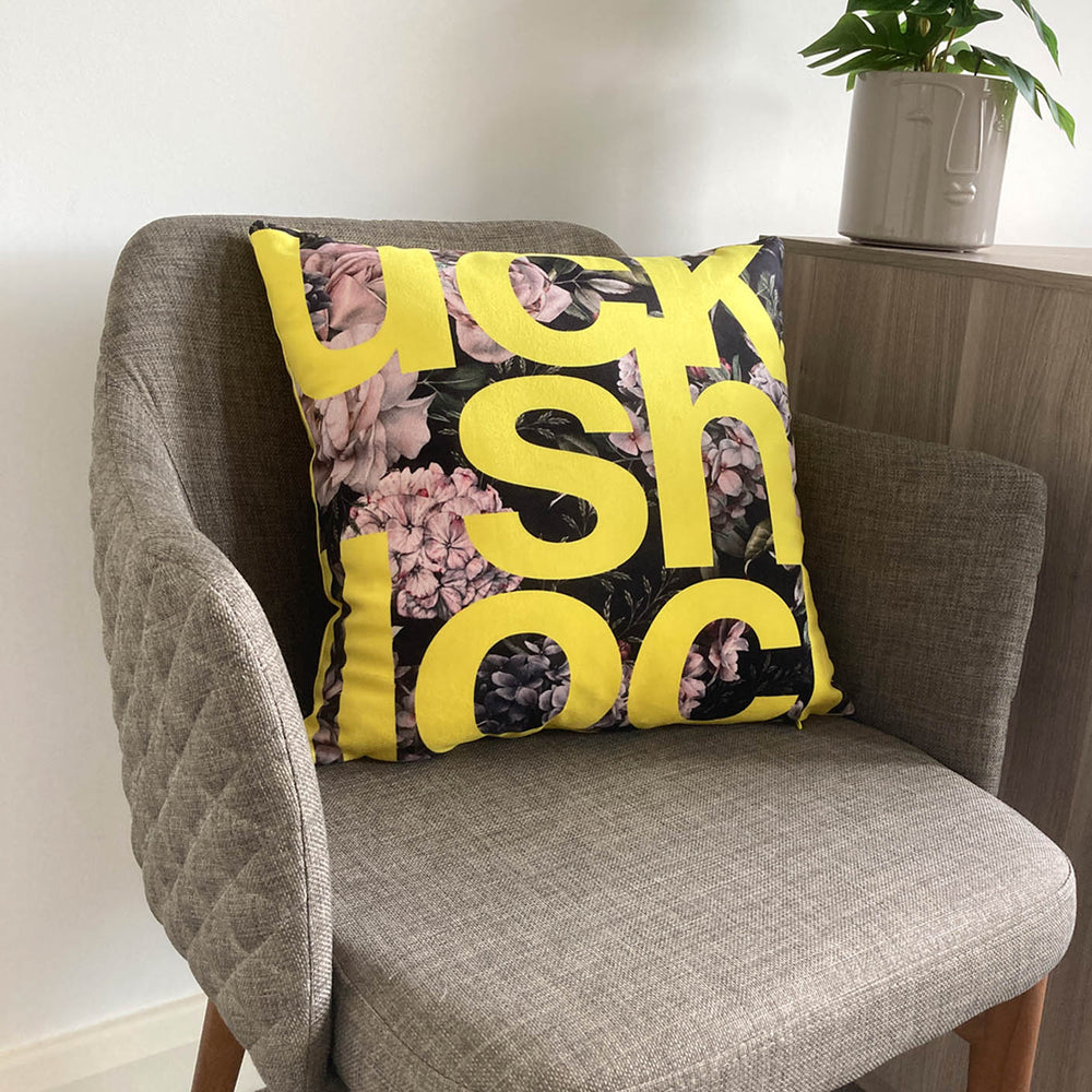 hidden language (dark floral edition) lux cushion
