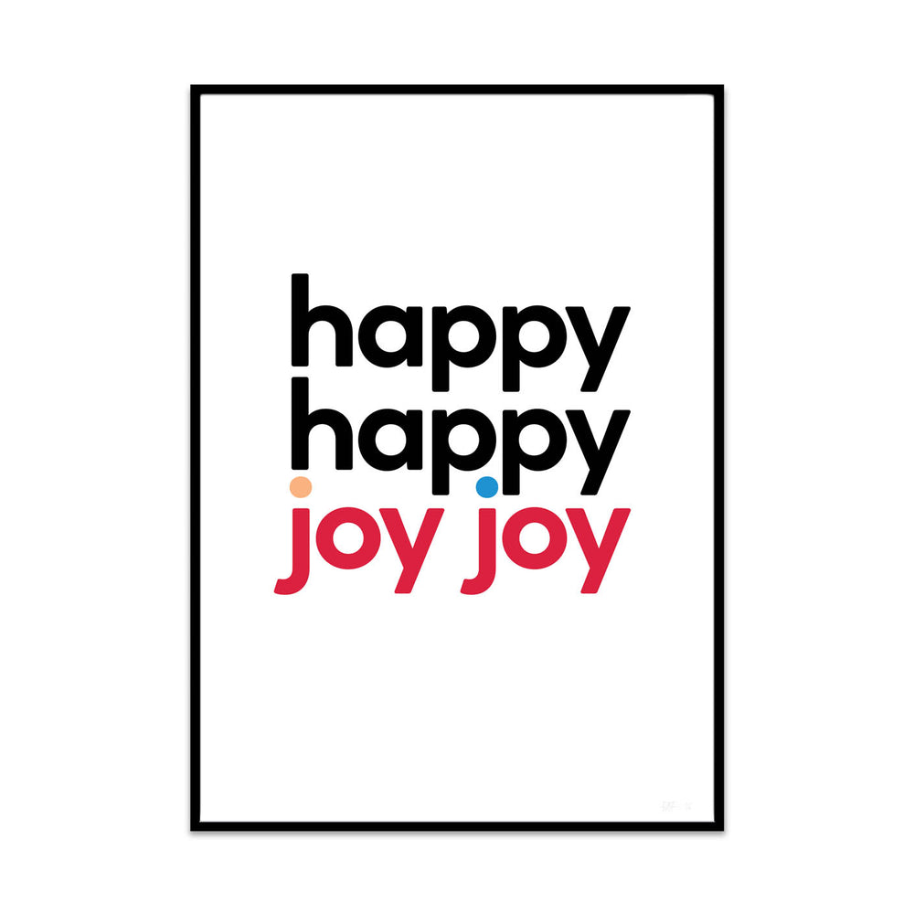 creative typography limited edition art prints for you gallery wall from phil at what phil sees, this prints is called happy happy joy joy