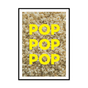 limited edition typography art print for you home gallery wall created by phil at what phil sees. this print is called pop featuring popcorn in yellow