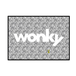 unique wonky designs colour me in special typography with each different limited edition art prints from your home decor created by what phil sees